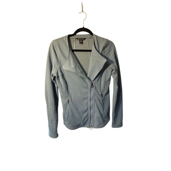 Athleta women’s Moto jacket, sweatshirt, minimalist, green full, zip size small - Picture 2 of 5